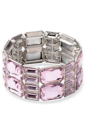 Simulated Pink Diamond Stretch Bracelet